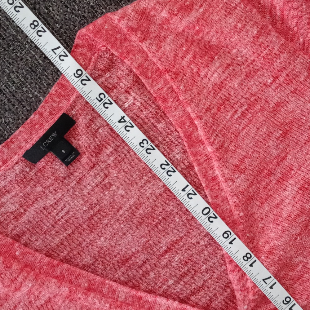 🌞J. Crew🌞 - Coral Pink Marled Linen Blend Cardigan Sweater - Picture 11 of 12